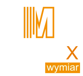 Logo MEBLUX z pomarańczową literą M w ramce, białym napisem i hasłem 'meble na wymiar' na ciemnym tle.
